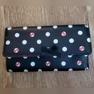 Minnie Mouse Black & White Polka Dot Clutch Wallet